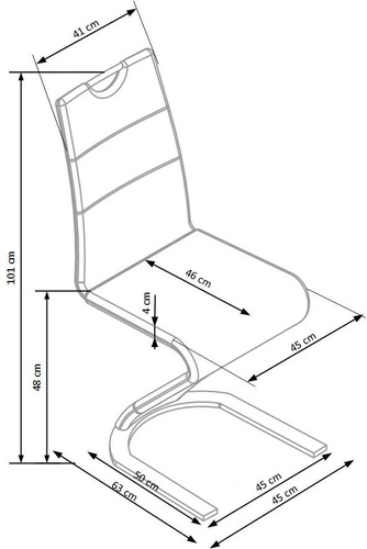 Jídelní židle Georgio bílá ekokůže moderní na lyžinách Intesi