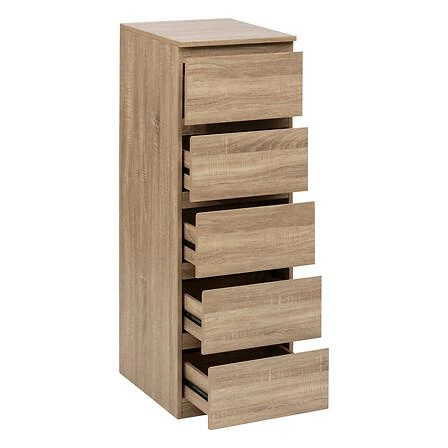 Komoda Dolo 5 zásuvek skandinávská komoda z přírodního dřeva do ložnice Atmosphera