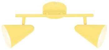 Stropní svítidlo Amor žluté kovové nastavitelné do obýváku a kuchyně 2bodové 42 cm