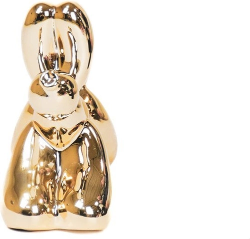 Dekorativní figurka pes balón zlatý HV decor moderní na komodu do obýváku 18 cm