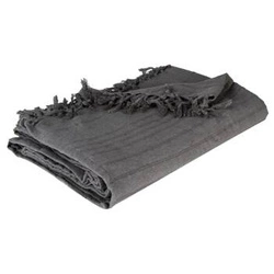 Bavlněný přehoz Vintage Atmosphera s třásněmi 160x220 cm šedý do ložnice