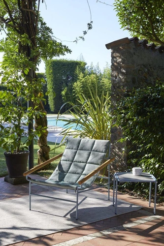 Zahradní relaxační křeslo Glam outdoor s područkami, látka, glamour styl