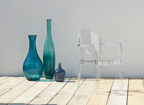 Průhledná jídelní a obývací židle Igloo SCAB Design moderní stohovatelná s područkami