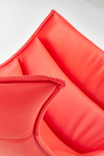 Kožené otočné relaxační křeslo Falvio červené do obýváku moderní industriální Intesi