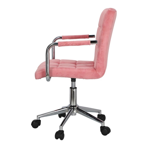 Ergonomická kancelářská židle Cosmo Arm růžový samet s opěrkami na studium a práci