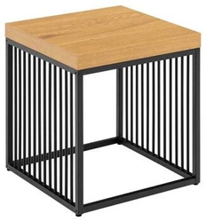 Konferenční stolek čtvercový Strington 40x40 cm dub černý loftový do obýváku Actona