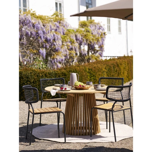 Židle Nashville z černého týkového dřeva do jídelny a obýváku