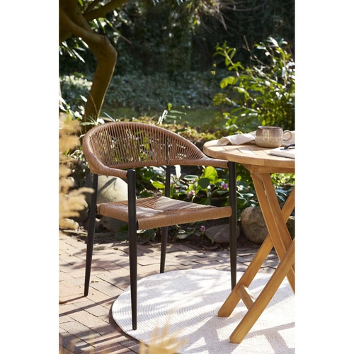 Židle Canari z technoratanu, otočná s podloketníky do jídelny