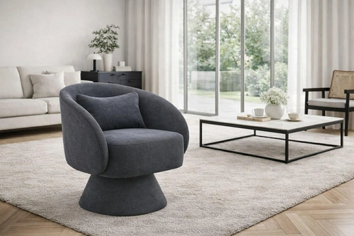 Moderní šedé sametové křeslo Veran do obývacího pokoje