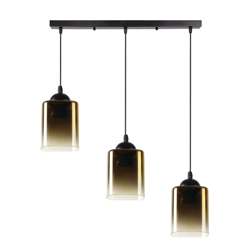 Stropní svítidlo Serena moderní černo-zlaté 3bodové do obýváku a jídelny