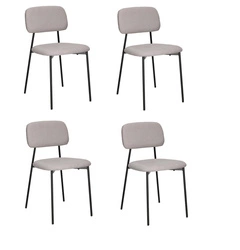 Sada 4 světle šedých židlí Esther
