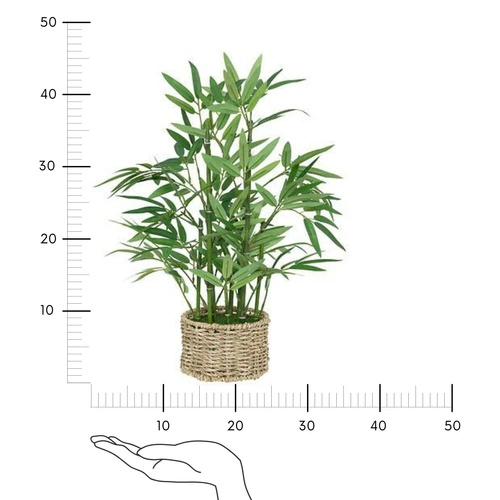Umělý bambus Atmosphera 46 cm jako živý v květináči z přírodního materiálu do obýváku
