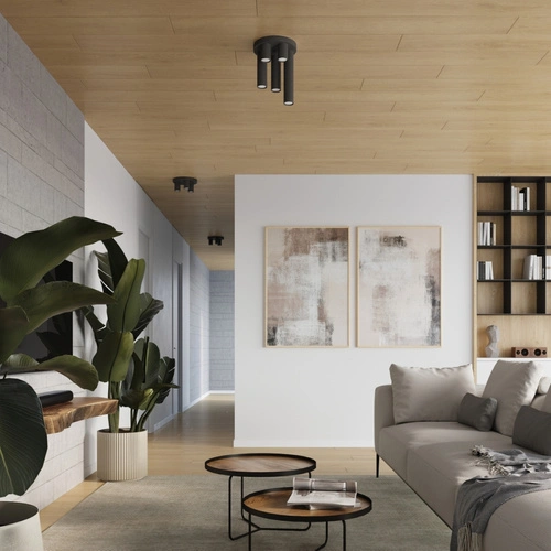 Moderní stropní svítidlo LAGOS 3P černé do obýváku a ložnice SOLLUX LIGHTING
