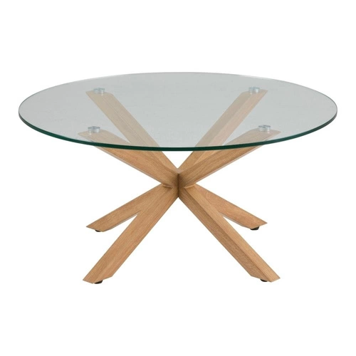 Skleněný kulatý konferenční stolek Heaven moderní skandinávský do obýváku Actona 82 cm
