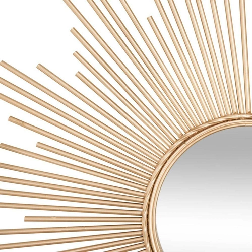 Kulaté zrcadlo Sunline 99 cm zlaté glamour do obýváku v kovovém rámu na zeď