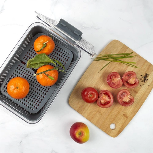 Trojitý kontejner do chladničky bordó