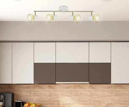 Stropní svítidlo Oslo moderní nastavitelná bílá a zlatá 4bodová do obýváku