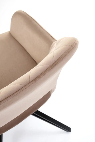 Otočná čalouněná židle Cretas Velvet Intesi béžová s područkami do jídelny