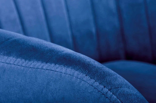 Čalouněná sametová židle Mirabell modrá s područkami do jídelny a obývacího pokoje Intesi