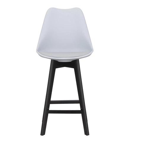 Barová židle Norden wood černá nízká PP šedá