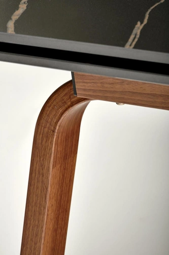 Rozkládací jídelní stůl Nozel černý mramor 140–200 cm moderní do jídelny a obýváku žulový