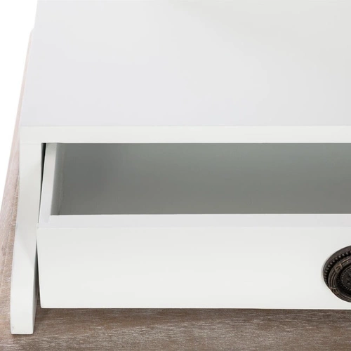 Bílý toaletní stolek Chrysa se zrcadlem a 3 zásuvkami