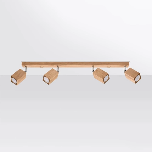 Dřevěný stropní svítidlo KEKE 4 dub moderní do obýváku a kuchyně 80 cm Sollux Lighting