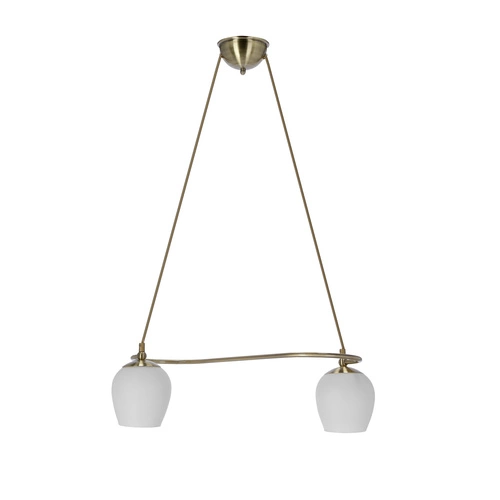 Závěsné svítidlo Serano moderní skleněné patina dvousvětelné do obýváku a jídelny