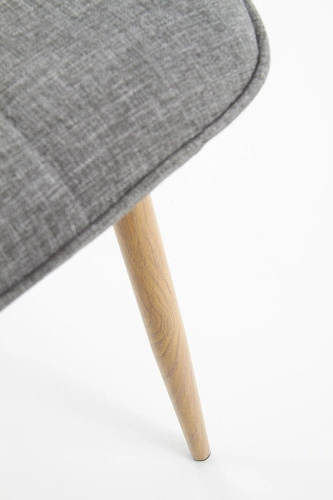 Jídelní čalouněná židle Hampshire šedá, moderní skandinávský styl, medový dub Intesi