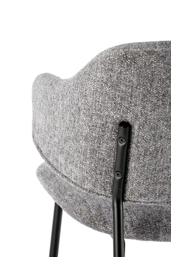 Čalouněná židle Paupe šedá do jídelny a obývacího pokoje moderní na černých nohách Intesi