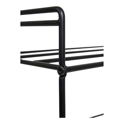 Černý kovový botník Swansea Intesi loftový s policemi do předsíně 60 cm