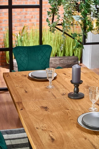 Rozkládací jídelní stůl Silva moderní loft světlý dub černé nohy 160–250 cm Intesi