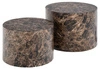 Sada 2 kulatých konferenčních stolků Dice mramorově hnědých moderních do obýváku 2v1