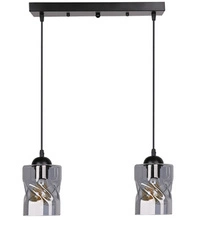 Závěsná lampa Felis černá 2x60W E27 kouřové stínidlo