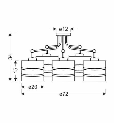 Závěsné svítidlo Andy moderní šedé se zlatým stínidlem do obýváku a jídelny 72 cm