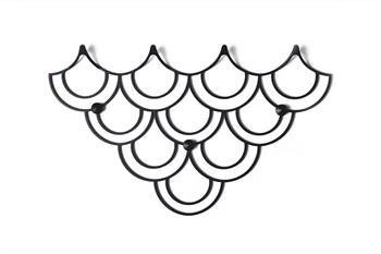 Kovový nástěnný věšák Husk S černý moderní do předsíně a šatny POLYHEDRA