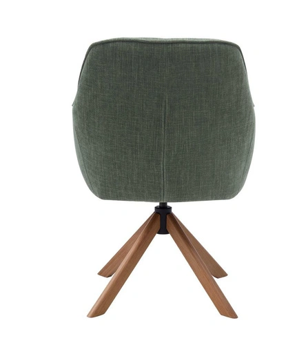 Čalouněná otočná jídelní židle Avola zelená dub