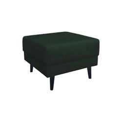 Taburet Lara lahvově zelený čalouněný na černých nohách moderní do obýváku Intesi