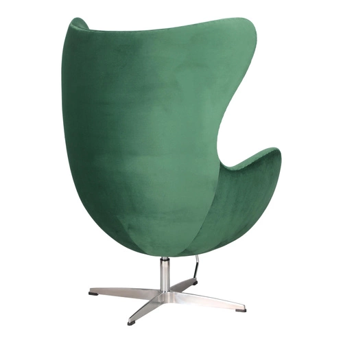 Zelené sametové otočné křeslo do obýváku ve stylu Egg D2.DESIGN
