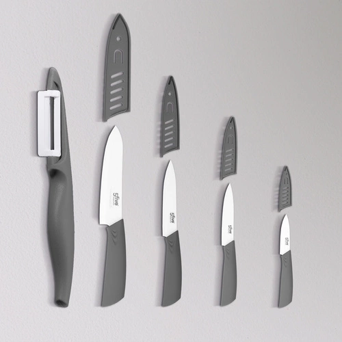 Keramický nůž Zirco 10 cm na zeleninu a ovoce s pouzdrem bílo-černý 5five