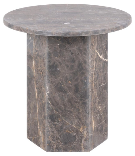 Kulatý konferenční stolek z mramoru Naxos Actona tmavě hnědý moderní do obýváku 50 cm