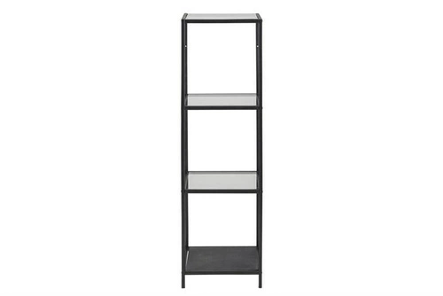 Kovová knihovna Seaford VI černá do obýváku a kanceláře moderní 119,5 cm Actona