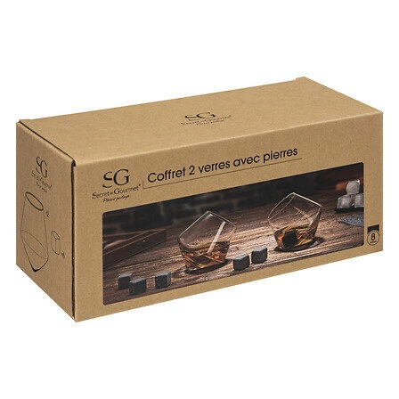 Degustační sada Swingy sklenice na whisky s chladicími kameny 300 ml dárek