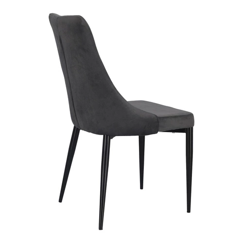 Jídelní židle Magnat čalouněná šedý samet glamour na černých kovových nohách Intesi