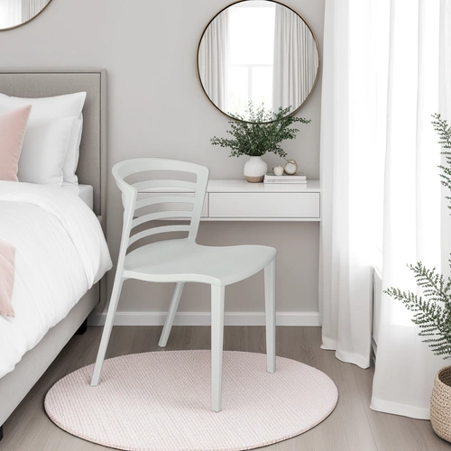 Bílá jídelní a zahradní židle Muna Intesi moderní stohovatelná snadno čistitelná