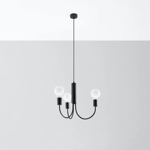 Moderní černý lustr PICCOLO 3 závěsné svítidlo nad stůl do obýváku a jídelny