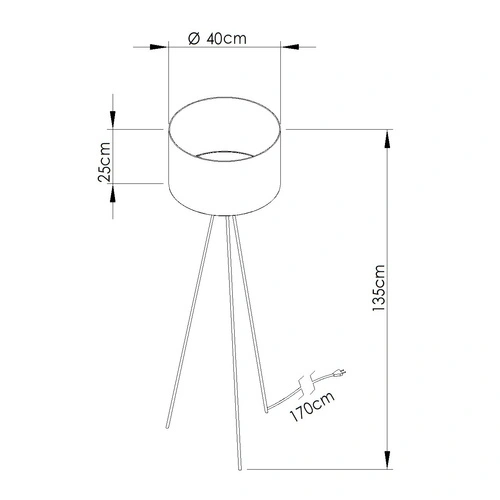 Stojací lampa do obýváku NEVIA moderní béžová s textilním stínidlem trojnožka 135 cm