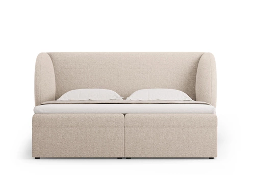 Čalouněná postel Miley béžová 140x200 s úložným prostorem moderní do ložnice