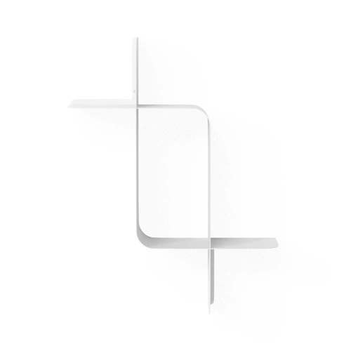 Sada 2 bílých nástěnných polic Montage Umbra moderních do obýváku na knihy