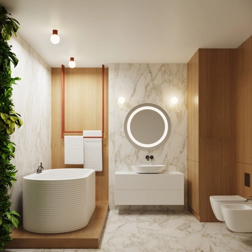 Moderní stropní svítidlo HALO okrově červené IP44 kulaté do obýváku a ložnice SOLLUX